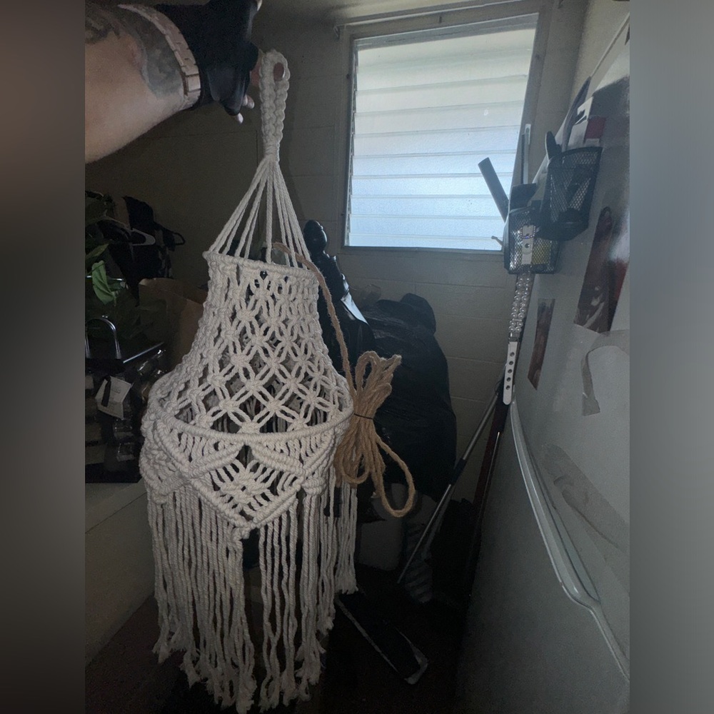 BOHO Hand- crafted Hanging Rope Light Shade (light Bulb Not Included) - Picture 3 of 5
